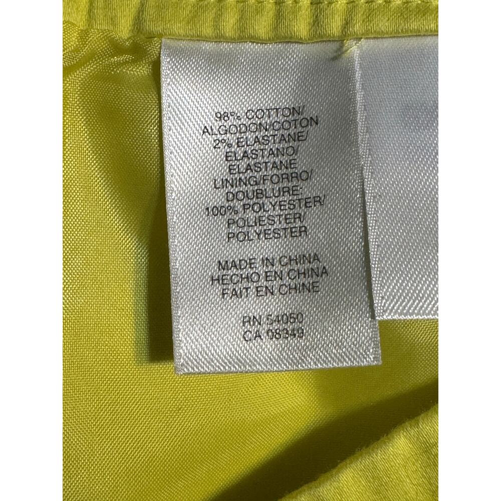 Evan-Picone Lime Yellow Pencil Skirt 12 Stretch Lined Career Office Classic - Picture 5 of 8